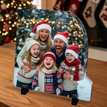 Imagem de ArtPix 3D Placa de ardósia personalizada, presentes para o dia dos pais - pedra de impressão de foto personalizada, presente de imagem personalizada, moldura de placa de ardósia, família, mãe, pai