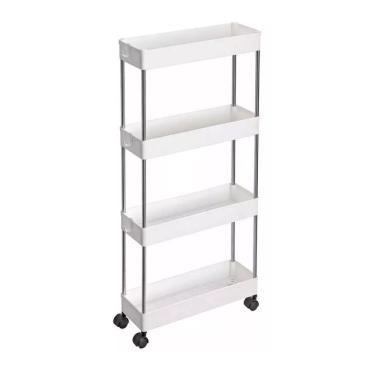 Imagem de Prateleira Multiuso 4 Andares Com Rodinha Branca