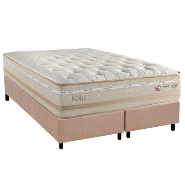 Imagem de Conjunto Box King: Colchão Molas Herval Maxspring Koln + Base CRC Suede Clean (193x203)
