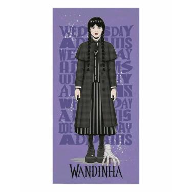 Imagem de Toalha de Banho Infantil Aveludada Estampa Wandinha 70×1,40 m Lepper - Toque Macio e Rápida Secagem