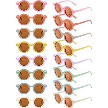 Imagem de Frienda 16 pares de óculos de sol para crianças, meninos, meninas, praia, esportes ao ar livre, Cores frescas, average