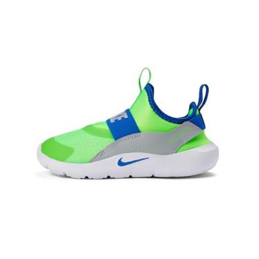 Imagem de Nike Tênis de corrida infantil Flex Runner 4, Greve verde/Game Royal/cinza lobo/branco, 18
