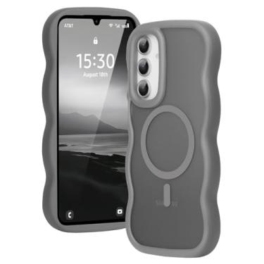 Imagem de Amzfield Capa protetora para Samsung Galaxy A16 5G compatível com Magsafe Ondulado Bonito Design Magnético Translúcido Matte Hard Back Silicone Bumper Capa Protetora para Galaxy A16 5G Mulheres