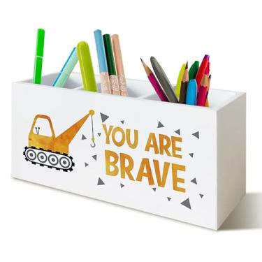 Imagem de YTRGI Porta-lápis inspirador de caminhão, para conselheiro escolar, escritório, sala de aula, organizador motivacional para terapia de quarto de crianças, decoração de escritório inspiradora