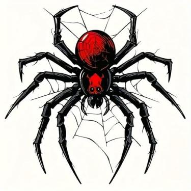 Imagem de 2 decalques de vinil preto aranha - adesivos impermeáveis para carros, caminhões, cadernos, fácil de aplicar, adesivo durável, decoração de veículo de uso único