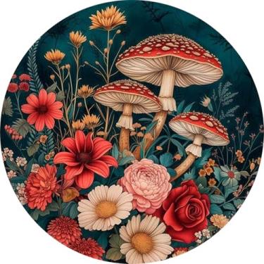 Imagem de Kits de ponto cruz com estampa de cogumelo para adultos – Kits de bordado de flores para iniciantes e adultos, kits de ponto cruz contados com dimensões de 11 CT para adultos, artesanato, 30 x 30 cm