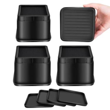 Imagem de MCXYEM Elevações ajustáveis para móveis de cama, elevações em alturas, elevadores resistentes para postes e rodas de móveis, sofá-cama, poltrona, mesa (pacote com 4, 7,6 cm)