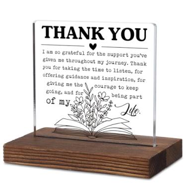 Imagem de Placa de mesa de presente de agradecimento para mentor, professor, colega de trabalho, amigo, grato pelo apoio que você deu placa acrílica, decoração de escritório inspiradora para despedida ou