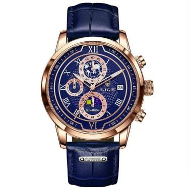 Imagem de Relógio Masculino De Negócios Quartzo Esportivo à Prova D `água Azul