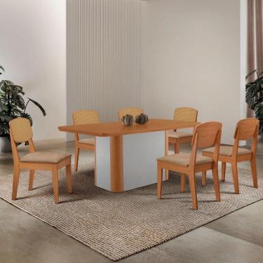 Imagem de Mesa De Jantar Isadora 180cm Tampo Mdf Laminado Turim 07 Off White