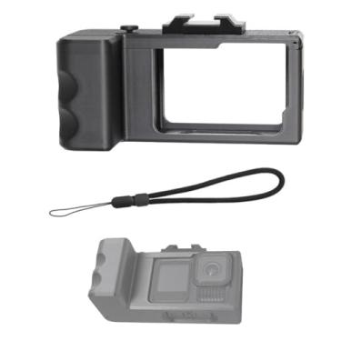 Imagem de Suporte de alça de câmera para Gopro Hero 13/12/11/10/9 preto, suporte de extensão de gaiola para câmera com botão de obturador, capa protetora com moldura de coelho