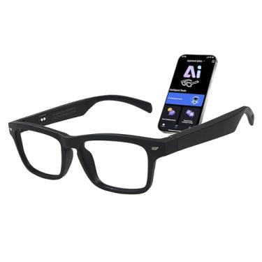 Imagem de MONFOLROY Óculos de tradução AI compatíveis com 164 idiomas, óculos inteligentes com AI Chat GPT e Deepseek R1, óculos Bluetooth para homens e mulheres, reprodução de música e chamadas mãos-livres