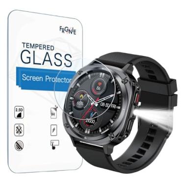 Imagem de Frgnie Protetor de tela projetado para relógio inteligente Kimeag de 3,5 cm, película de vidro temperado, HD, antiarranhões, sem bolhas para Smart Watch S90, S81 (pacote com 3)