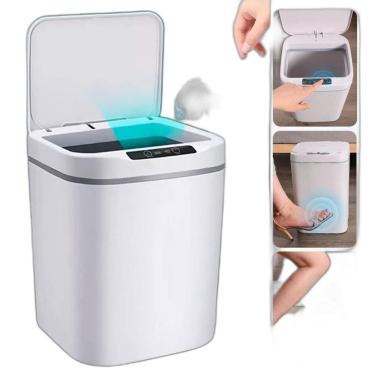 Imagem de Lixeira Automática Com Sensor Recarregável Escritório 16L