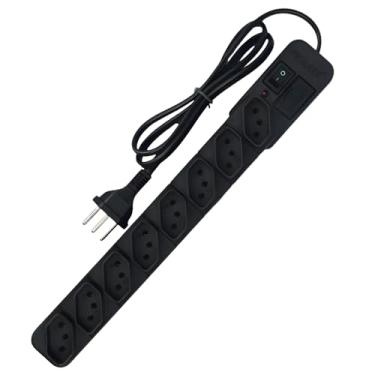 Imagem de Régua Filtro de Linha 8 Tomadas Preto Extensão Bivolt com Fusível 10A, LED Indicador e Chave Liga/Desliga – Fiolux Protect – Cabo 1 Metro, Qualidade Premium