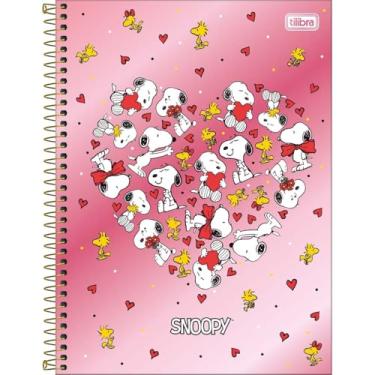 Imagem de Caderno Snoopy Cores Metalizados TILIBRA Universitário - 10 Matérias 160 Folhas (Rosa)