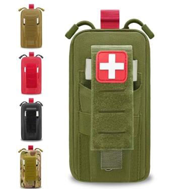 Imagem de Bolsa IFAK, bolsa médica Od Green Molle, bolsas táticas de primeiros socorros para kit médico, suporte de torniquete para acampamento, caminhada (verde)