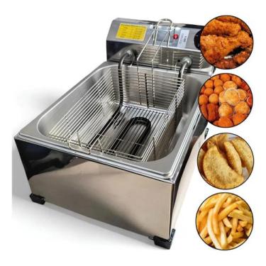 Imagem de Fritadeira Elétrica A Óleo 7l Profissional Escorredor 220v - Alfa Supo