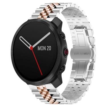 Imagem de Compatível com pulseiras Polar Vantage M3, Lamshaw 22 mm, pulseira de metal de aço inoxidável sólido de 20 mm com fecho dobrável de borboleta, compatível com smartwatch Polar Unite, Ignite, Ignite 2