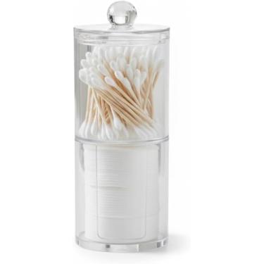 Imagem de Porta Cotonete Acrílico Organizador Banheiro Transparente – Higiene Sem Bagunça – Pote Armazenamento