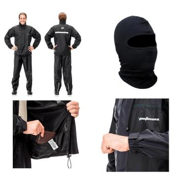 Imagem de Kit  Jaqueta Pantaneiro + Calça Nylon Moto + Capuz Ninja Touca Frio Inverno-Unissex