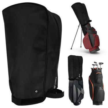 Imagem de KHZSPP Capa para bolsa de golfe, capa de chuva universal, nylon 1680D, capa de chuva para bolsas de golfe com botão de pressão para suporte e carrinho, proteção para todos os climas, protetor à prova