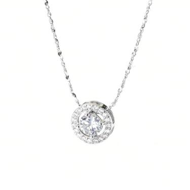 Imagem de Kairosia Colar feminino de zircônia cúbica com pingente de imitação de diamante, corrente com pingente moderno, joia feminina, presente de aniversário, leve, design luxuoso