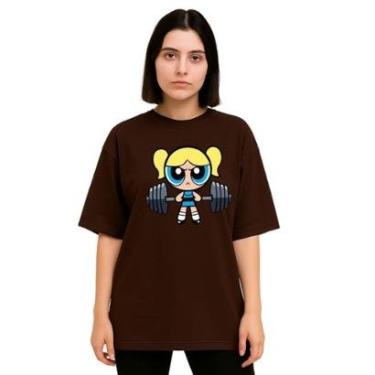 Imagem de Camiseta Oversized Feminina Algodão Treino Academia Estampada-Feminino