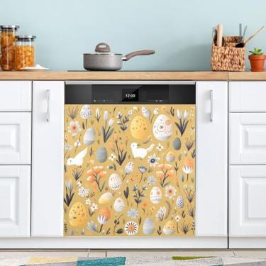 Imagem de ATTX Capa magnética de ovos de páscoa, 58,4 cm C x 66 cm A decoração da capa frontal da máquina de lavar louça, decalques de armário doméstico eletrodomésticos adesivos #172