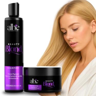 Imagem de KIT ALHE Beauty Blond – Shampoo e Máscara Matizadora com Óleo de Semente de Uva para Cabelos Loiros, Descoloridos ou Grisalhos: Hidratação, Brilho e Matização Inteligente