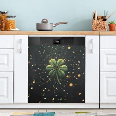 Imagem de ATTX Capa magnética de trevo de dia de São Patrício, 58 cm C x 66 cm A decoração da capa frontal da máquina de lavar louça, decalques de armário doméstico adesivos de eletrodomésticos #165