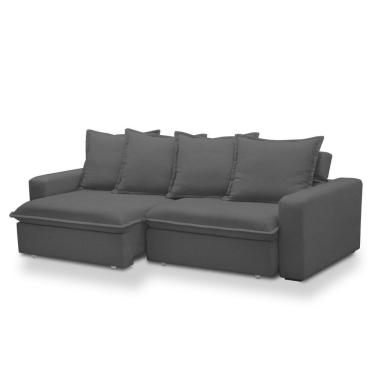 Imagem de Sofá Retrátil E Reclinável 3 Lugares 195cm Molas Espirais E Molas Ensacadas Vicenza Grafite