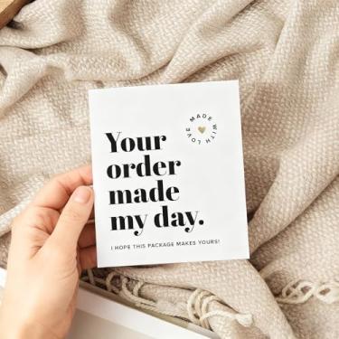 Imagem de 50 cartões de agradecimento brancos minimalistas – 7,5 x 8,5 cm, cartões de notas em branco para agradecimento/presentes do cliente