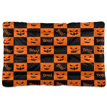 Imagem de SEHANY Cama de Halloween Pumpkins para cães e gatos com fundo antiderrapante, cama de canil, colchão macio para animais de estimação, lavável para cães pequenos, médios e grandes, gatos, 61 x 45 cm