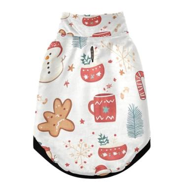 Imagem de SEHANY Casaco de Natal de gengibre para cães pequenos, superquente à prova de vento, jaqueta de inverno macia e aconchegante para animais de estimação para clima frio na neve com coleira para animais