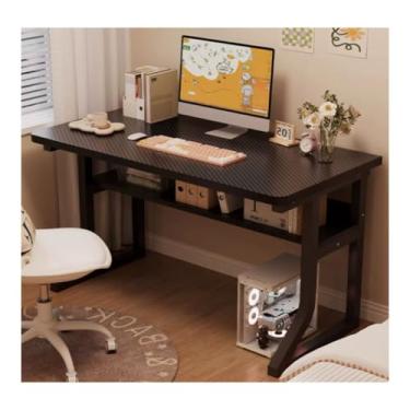 Imagem de HGTRH Mesa de computador com compartimento de armazenamento, vigas reforçadas para escritório em casa, mesa de estudo para trabalho e armazenamento eficientes F 100 x 50 x 75 cm
