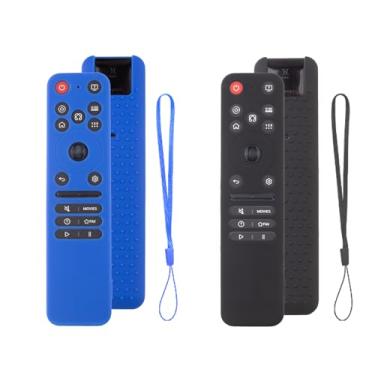 Imagem de Capa de silicone para controle remoto LG MR25GA MR235GA, compatível com Smart TV LG OLED 2025 série C5 B5 G5 M5 capa protetora antiderrapante (azul marinho + preto não brilhante)