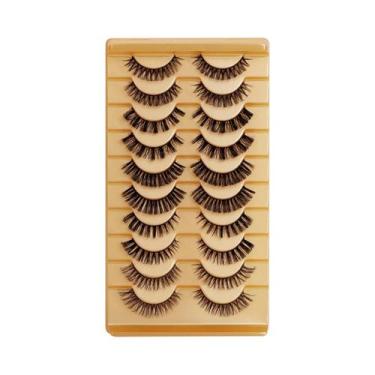 Imagem de Cílios Postiços Naturais 3D Cacheados Russos 10 Pares Reutilizáveis - 