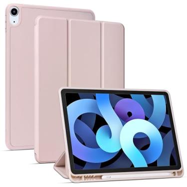 Imagem de Capa compatível com iPad Air 6ª geração de 11 polegadas M2 2024, para iPad Air 5ª/4ª geração 2022/2020 10,9 polegadas com suporte para lápis [hibernar/despertar automático], ouro rosa