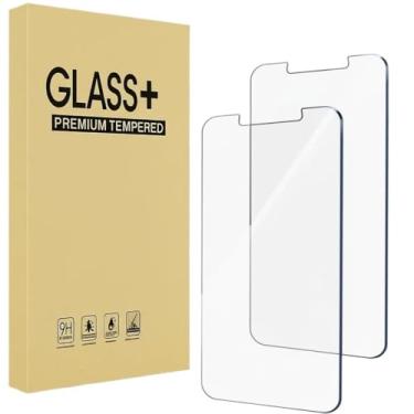 Imagem de Protetor de tela para iPhone 16e / iPhone 14 / iPhone 13 / iPhone 13 Pro [6,1 polegadas] Pacote com 2 capas de vidro temperado antiarranhões