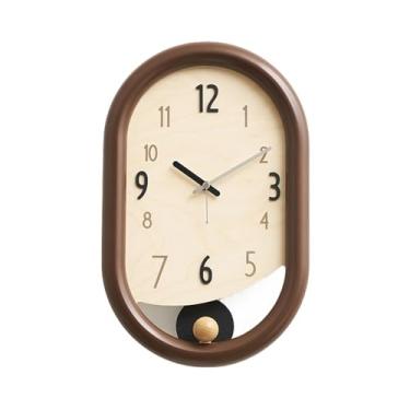 Imagem de Relógio de parede Relógio de parede moderno e minimalista, silencioso, alimentado por bateria altamente compatível para decoração de casa(Beige)