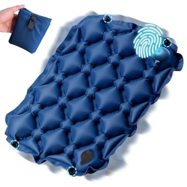 Imagem de Sekey Almofada de assento inflável com válvula de pressão - almofada de assento de avião de 5 cm de espessura, ultra portátil e leve, para voos longos, estádio, acampamento, escritório, viagem de