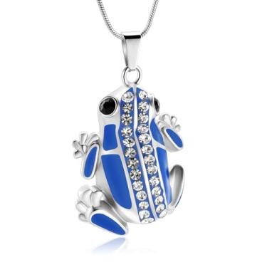 Imagem de mingkejw Colar de urna de sapo para cinzas de cremação colar de urna de aço inoxidável lembrança para cinzas humanas, Metal, aço inoxidável