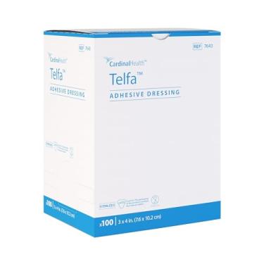 Imagem de Telfa Almofada de gaze adesiva para curativos, estéril, 7 x 10 cm, caixa com 100