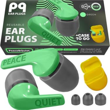 Imagem de Peace&Quiet Tampões de ouvido para dormir – Tampões de ouvido reutilizáveis com cancelamento de ruído – Proteção auditiva de 28 Db – 3 pontas auriculares em P/M/G Inclui capa para fones de ouvido