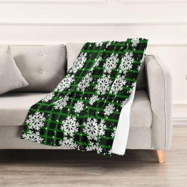 Imagem de Wassud Cobertores e mantas de Natal 152 x 228 cm cobertor de flocos de neve para sofá, cobertor quente aconchegante de lã de pelúcia para cama, sofá, cadeira, decoração de casa
