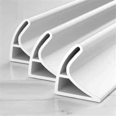 Imagem de Barreira de separação úmida e seca para banheiro Faixa de retenção de barragem de chuveiro Barreira de inundação selos estanques pisos de bancada, branco, 150 cm