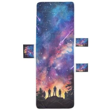 Imagem de STAYTOP Watching Meteors in The Night Sky Capa de toalha de cadeira de lounge, capa macia para espreguiçadeira, capas de cadeira de praia com bolsos para jardim ao ar livre, pátio, pátio, banhos de