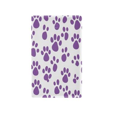 Imagem de Wassud Placa de cobertura de interruptor de luz roxa com estampa de pata, 1 capa de tomada em branco, placa de parede, decoração de casa, sala de estar, quarto