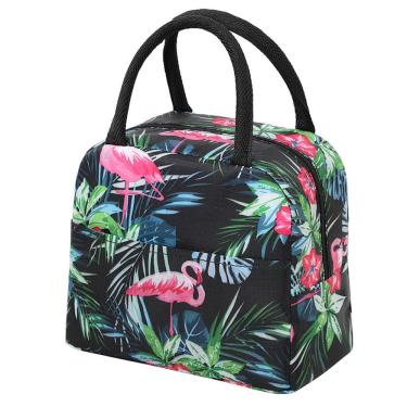 Imagem de Lancheira Flamingo Anime Tote Oxford reutilizável à prova de vazamentos